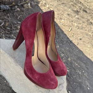 French connection suede platform heels